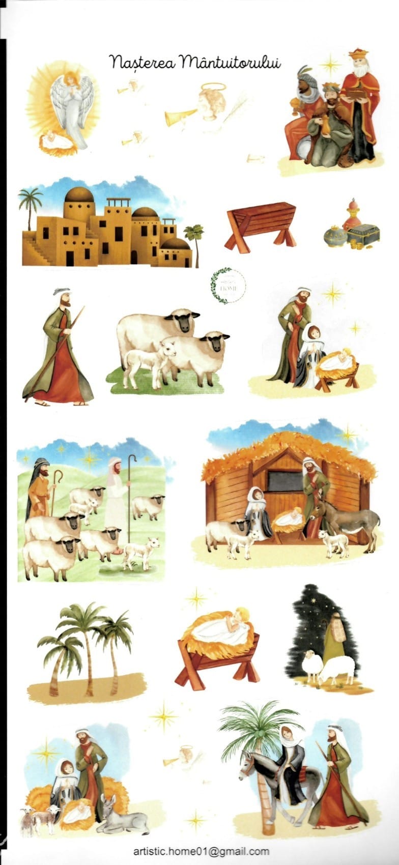 Comoara Copilariei - 19 Abțibilduri tematică biblică Nașterea Mântuitorului - imagine 1