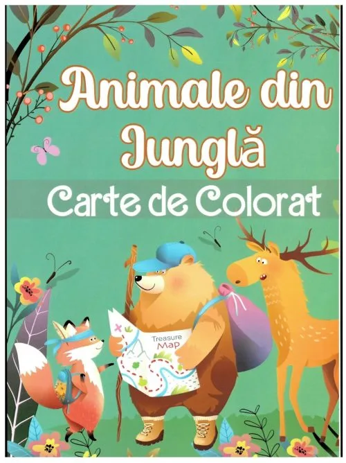 Carte de colorat Animale din junglă