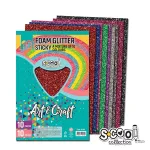 Hârtie buretată, adezivă, glitter, 10 culori/set, 20x30 cm