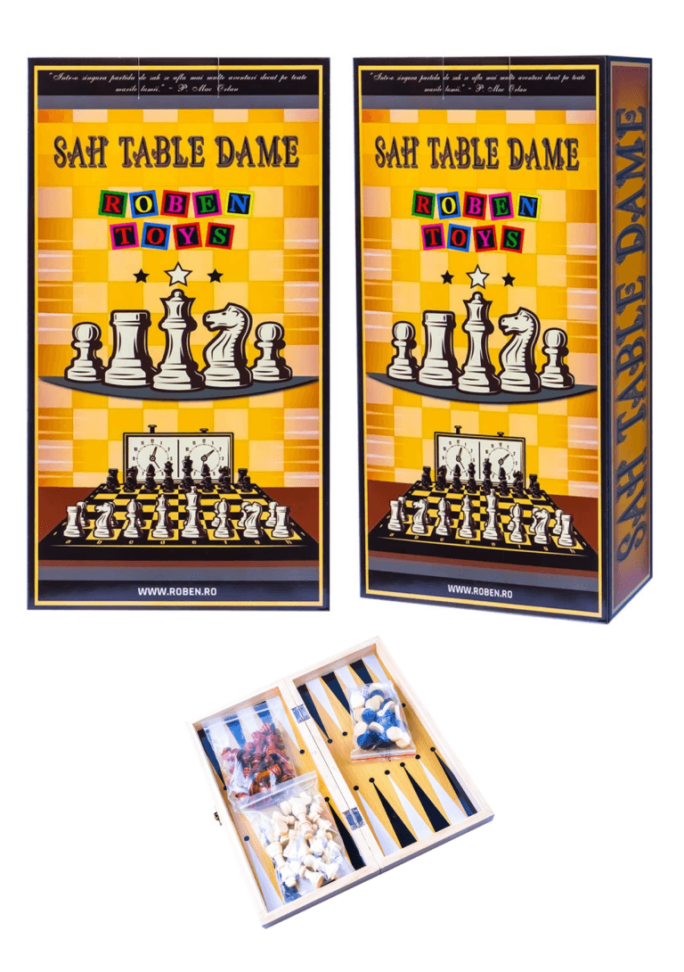 Joc 3 in 1 sah table dame cutie lemn4725