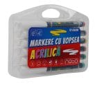 Markere cu vopsea acrilică 12 Culori cu vârf tip pensulă - imagine 2