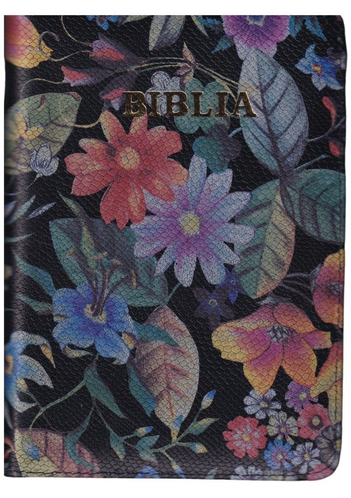 Biblie medie ZTI Negru cu Flori
