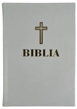 Biblie ortodoxa medie de lux din piele naturala alba