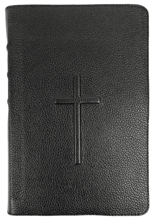 Biblie mare TI Negru cu Cruce - Piele naturală