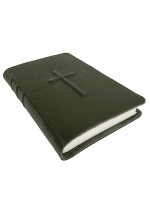 Biblie mare TI Verde cu Cruce - Piele naturală - imagine 3