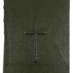 Biblie mare ZTI Verde cu Cruce - Piele naturală