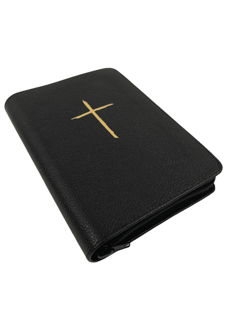Biblie medie ZTI Negru cu Cruce - Piele naturală