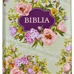 Biblie medie Verde cu Mov floral ZTI