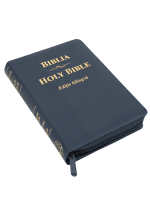 Biblie bilingva romana-engleza Medie Albastru Navy - imagine 2