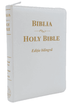 Biblie bilingvă romană-engleză Medie Alb
