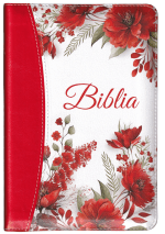 Biblie medie Roșu floral 057 F