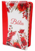 Biblie medie Roșu floral 057 F - imagine 2
