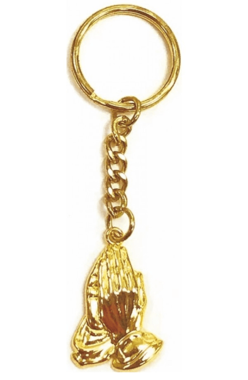 Breloc metalic Auriu cu mâini în rugăciune