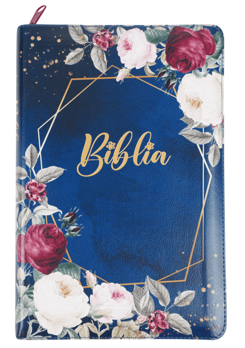 Biblie mare ZTI Floral Bleumarin