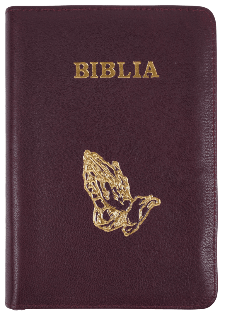 Biblie medie 057 ZTI Visiniu inchis Maini in rugaciune