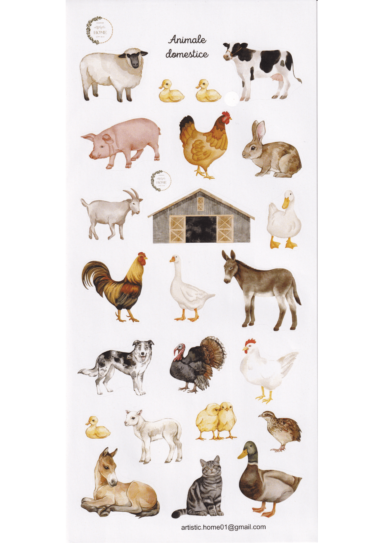 Animale domestice Abțibilduri educative Animale domestice - imagine 1