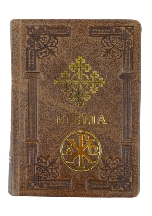 Biblie ortodoxă 073 maro cu stea margini albe