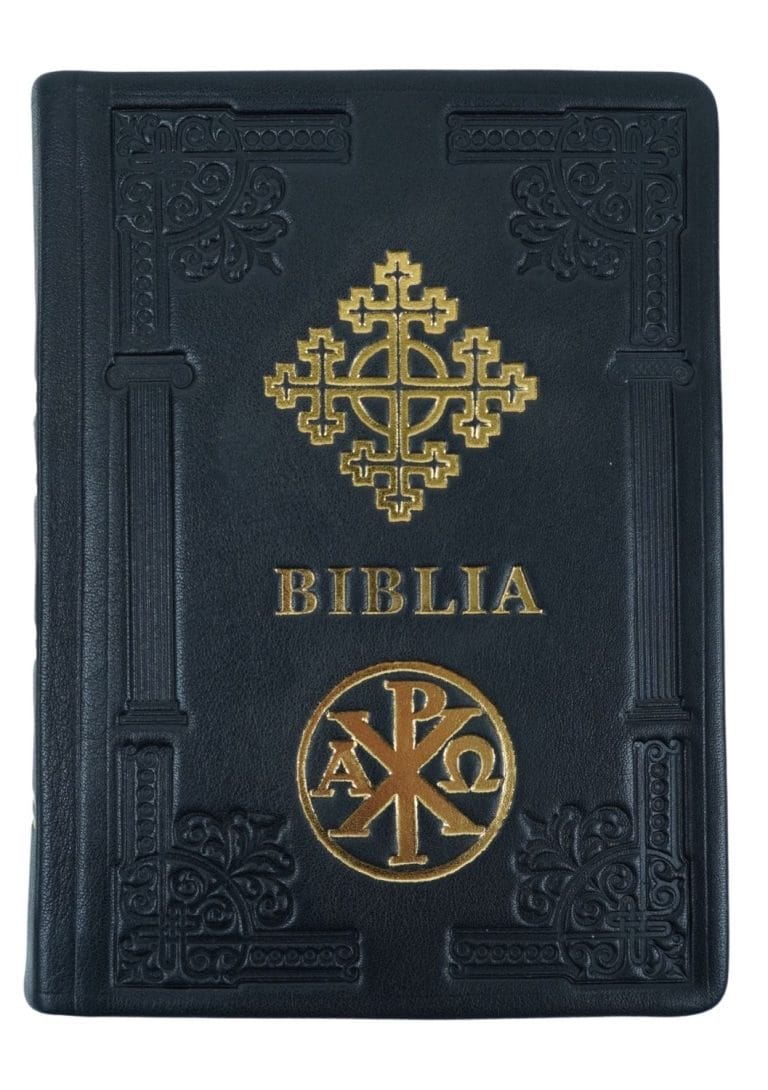 Biblie ortodoxă 073 neagră cu stea margini albe