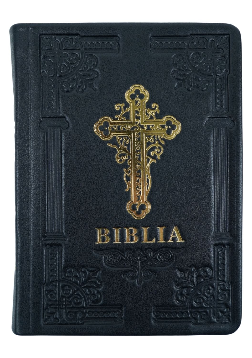 VP101738 1 Biblie ortodoxă 073 neagră cu cruce margini albe