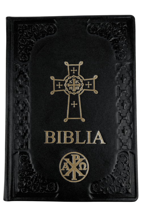 Biblie ortodoxa A4 neagra cu cruce