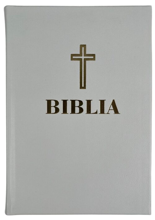 Biblie ortodoxă Medie DE LUX din Piele Naturală Albă
